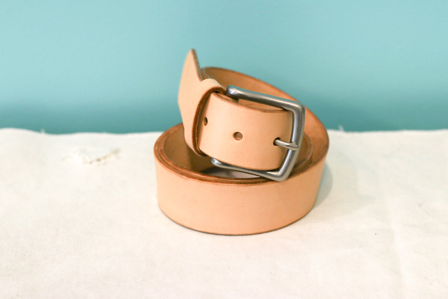 Matt Silver Buckle / Wide Nature Tan