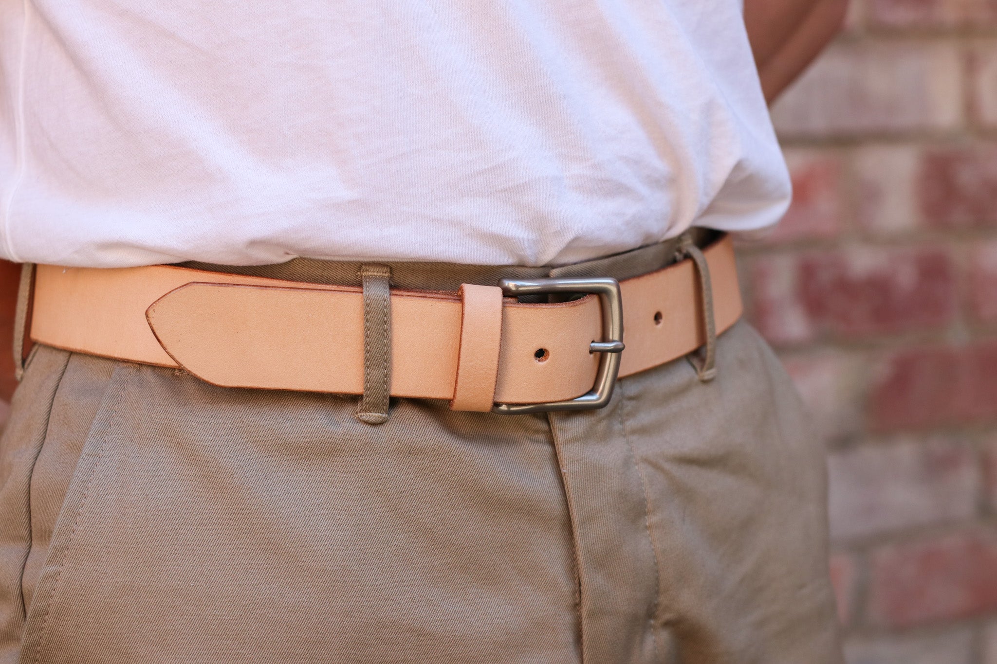 Matt Silver Buckle / Wide Nature Tan