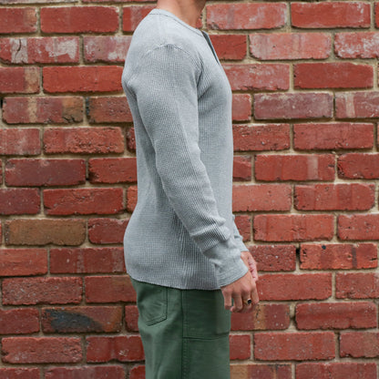 Henley Waffle Tee / Grey