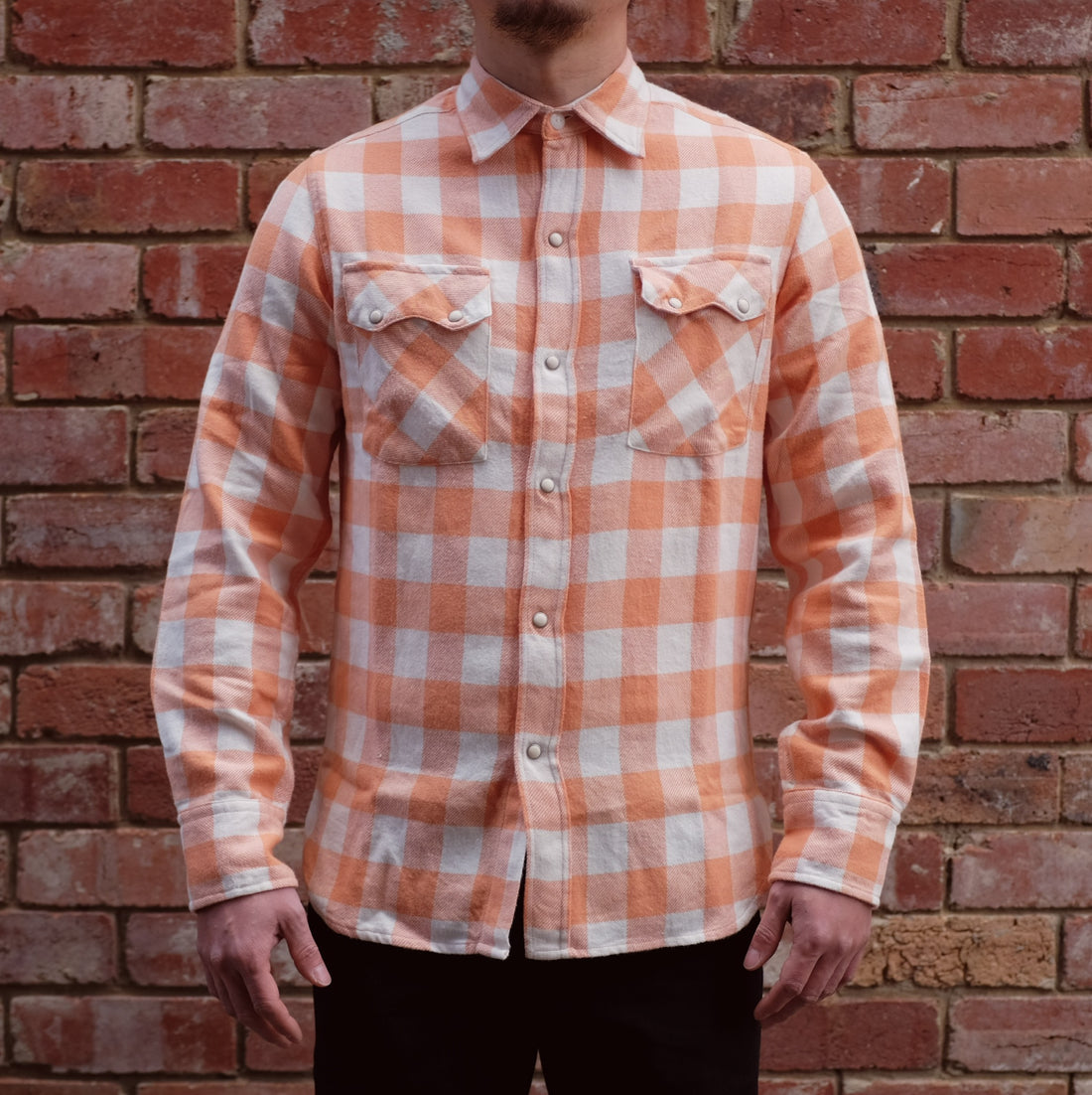 Flannel Workshirt / Orange Plaid Flannel