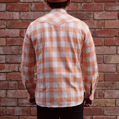 Flannel Work Shirt / Orange Plaid Flannel